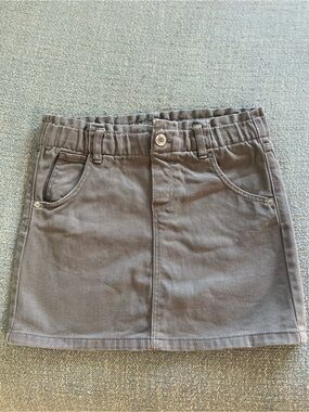 H&M Girls' Charcoal Elastic-Waist Pocket Skirt